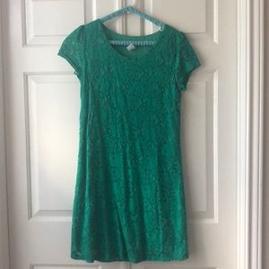 Green lace dress